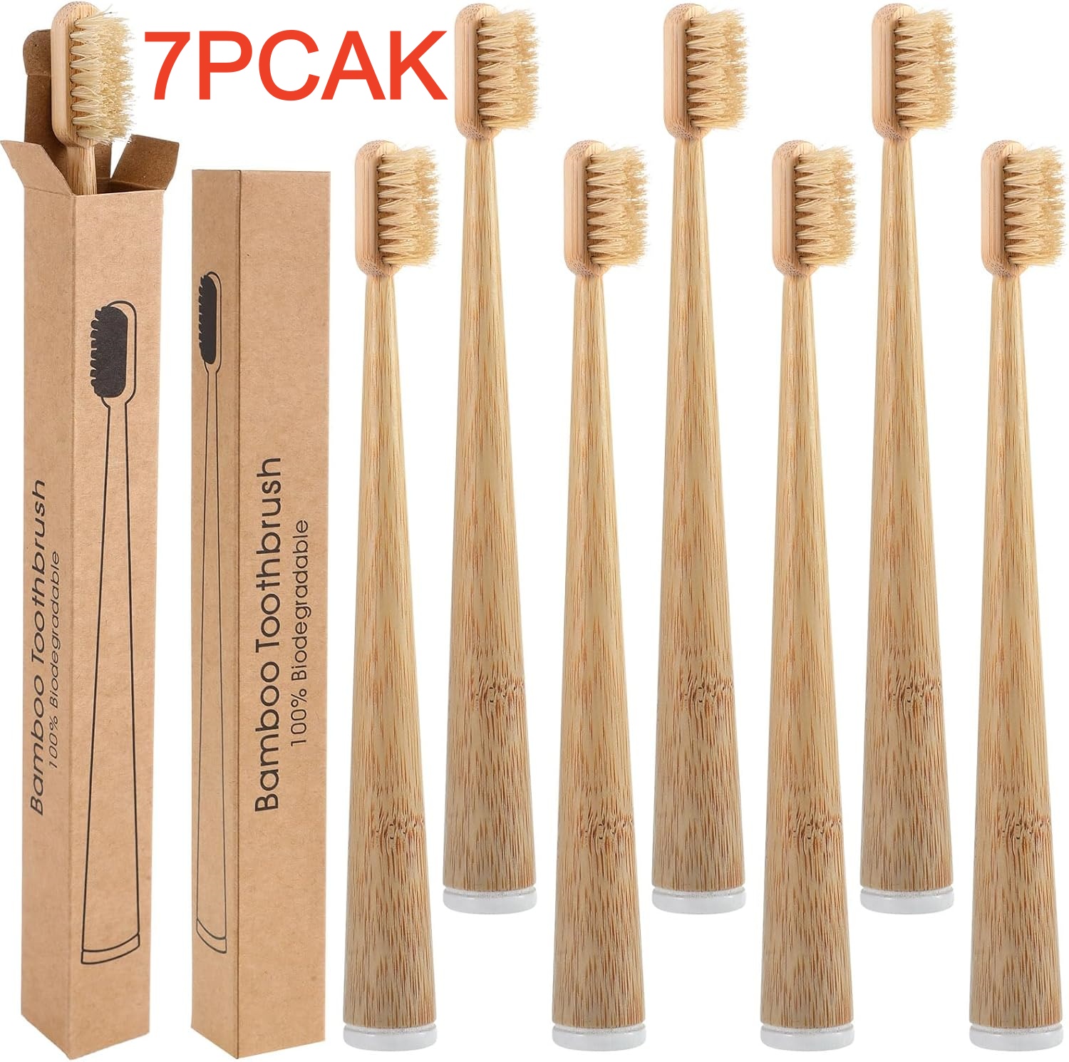 Bamboo Toothbrush Set - Набор из 7 компостируемых и биоразлагаемых