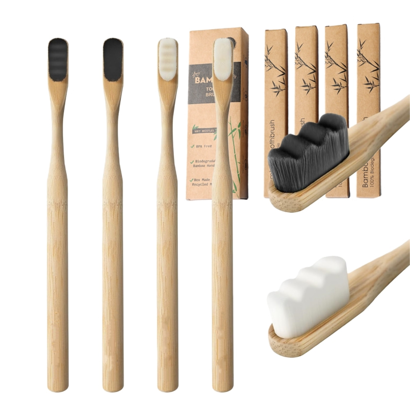 Bamboo Toothbrush Set - 4 шт. зубные щетки Micro-Nano Bamboo,
