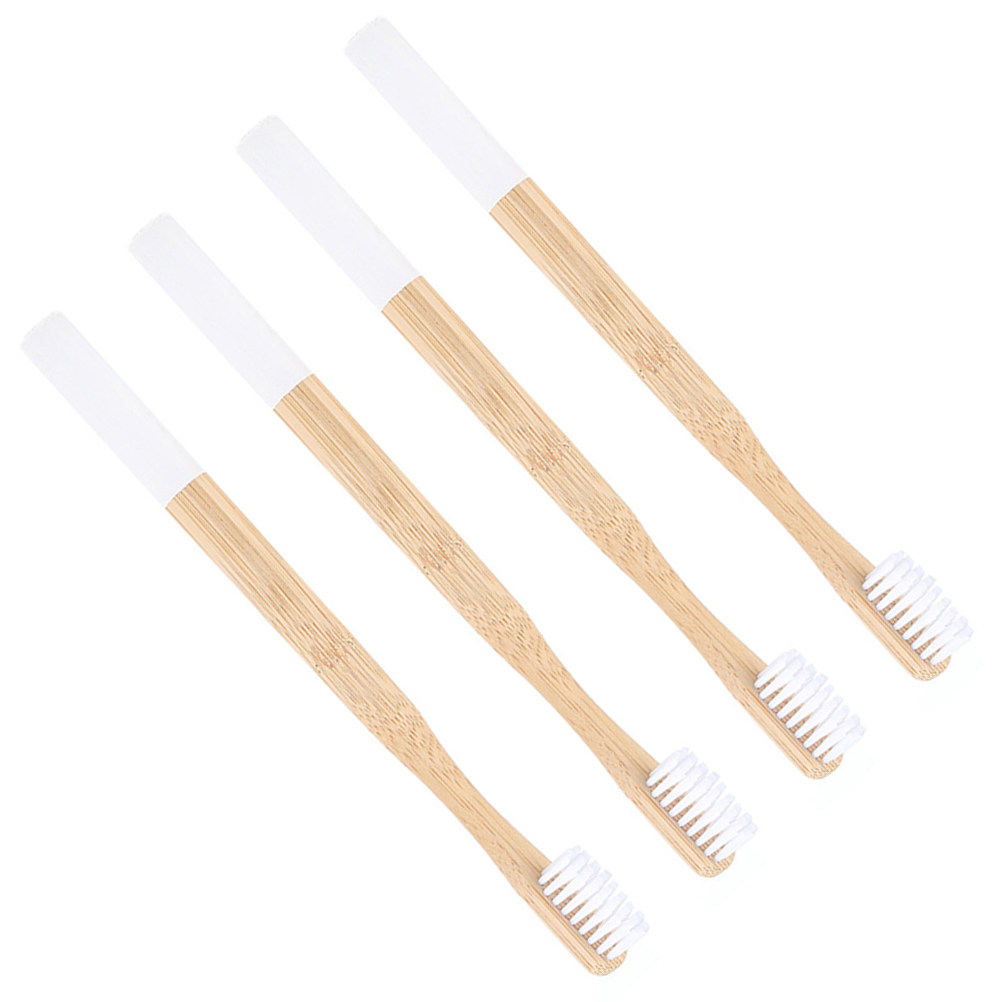 Bamboo Toothbrush Set - 4 шт. биоразлагаемых бамбуковых зубных щеток,