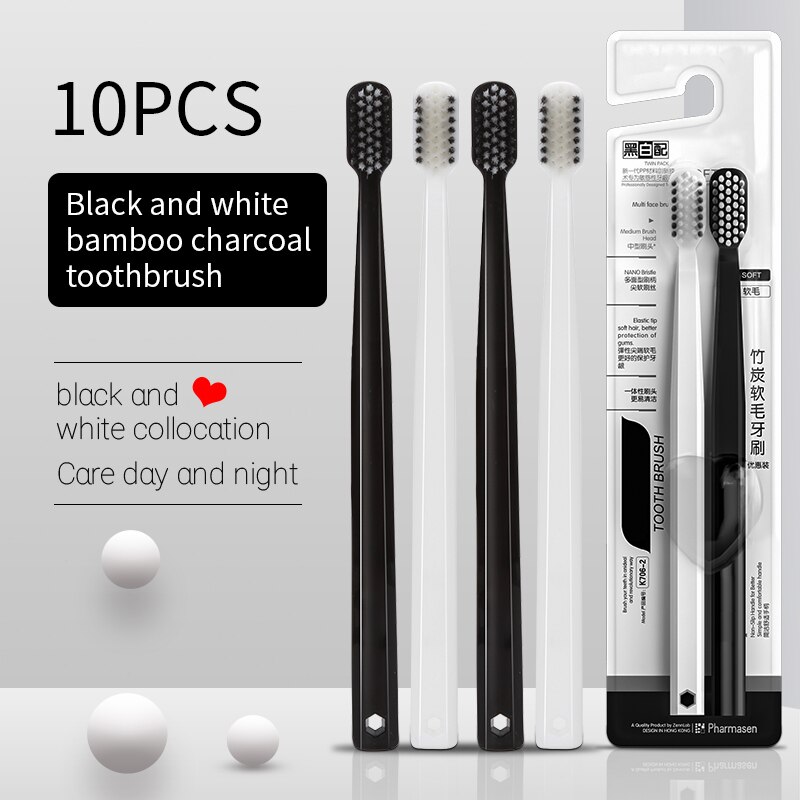 10 шт., бамбуковая угольная ще – обзор и цена Bamboo Toothbrush Set