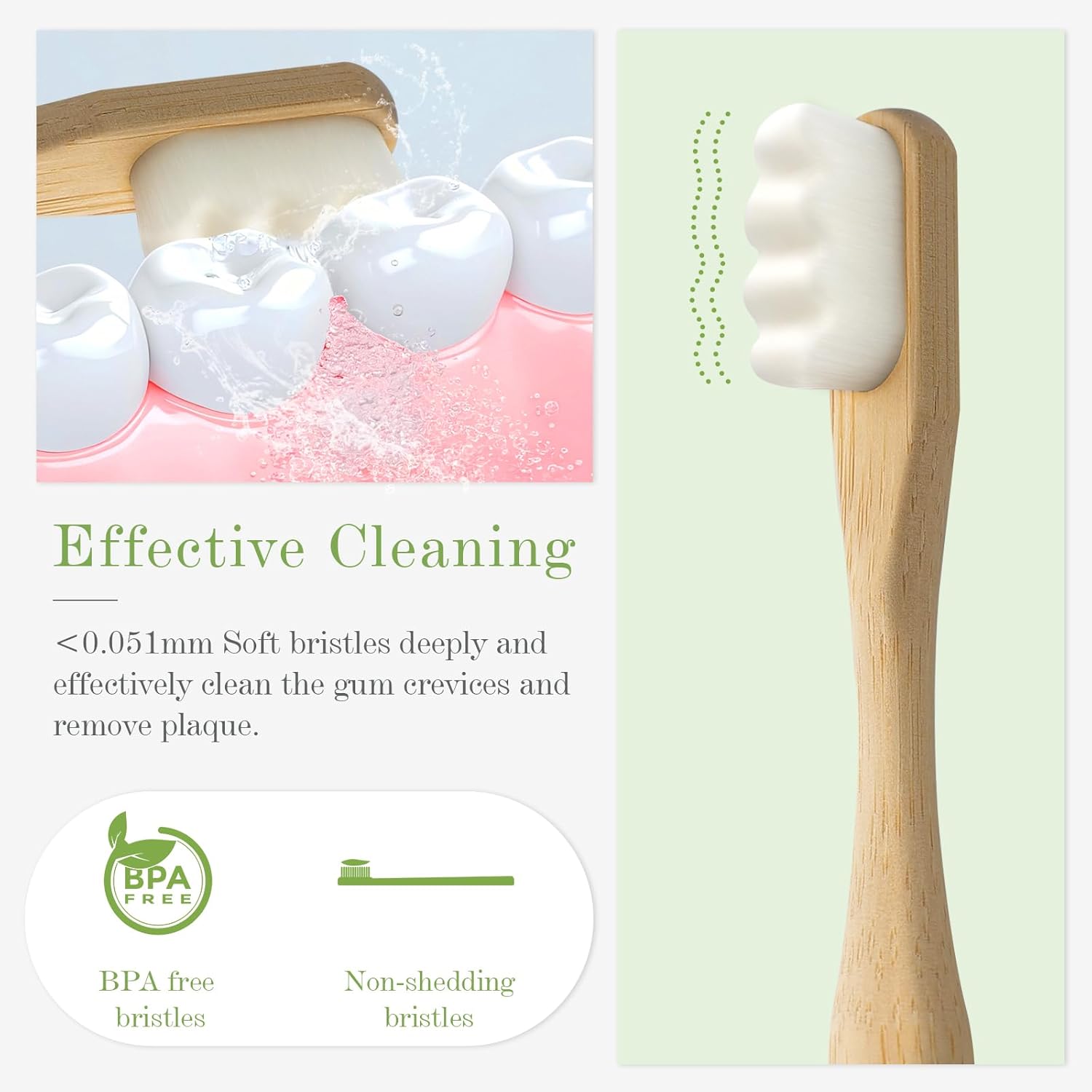 4 шт. зубные щетки Micro-Nano  – обзор и цена Bamboo Toothbrush Set