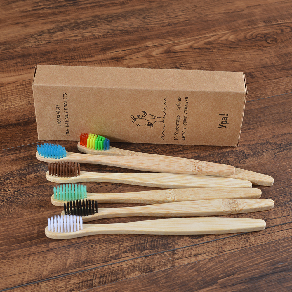 10 шт., красочные зубные щетки – обзор и цена Bamboo Toothbrush Set